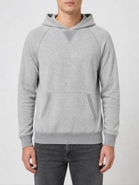 Vince Wool Blend Hoodie Grey Pullover Raglan Lightweight Men Size M